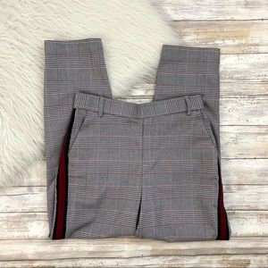 Zara Plaid Side Stripe Trouser Pants